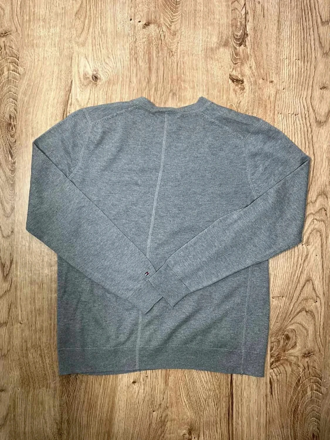 Pull Tommy Hilfiger V-neck Femme S coton cashmere Gris – photo 7